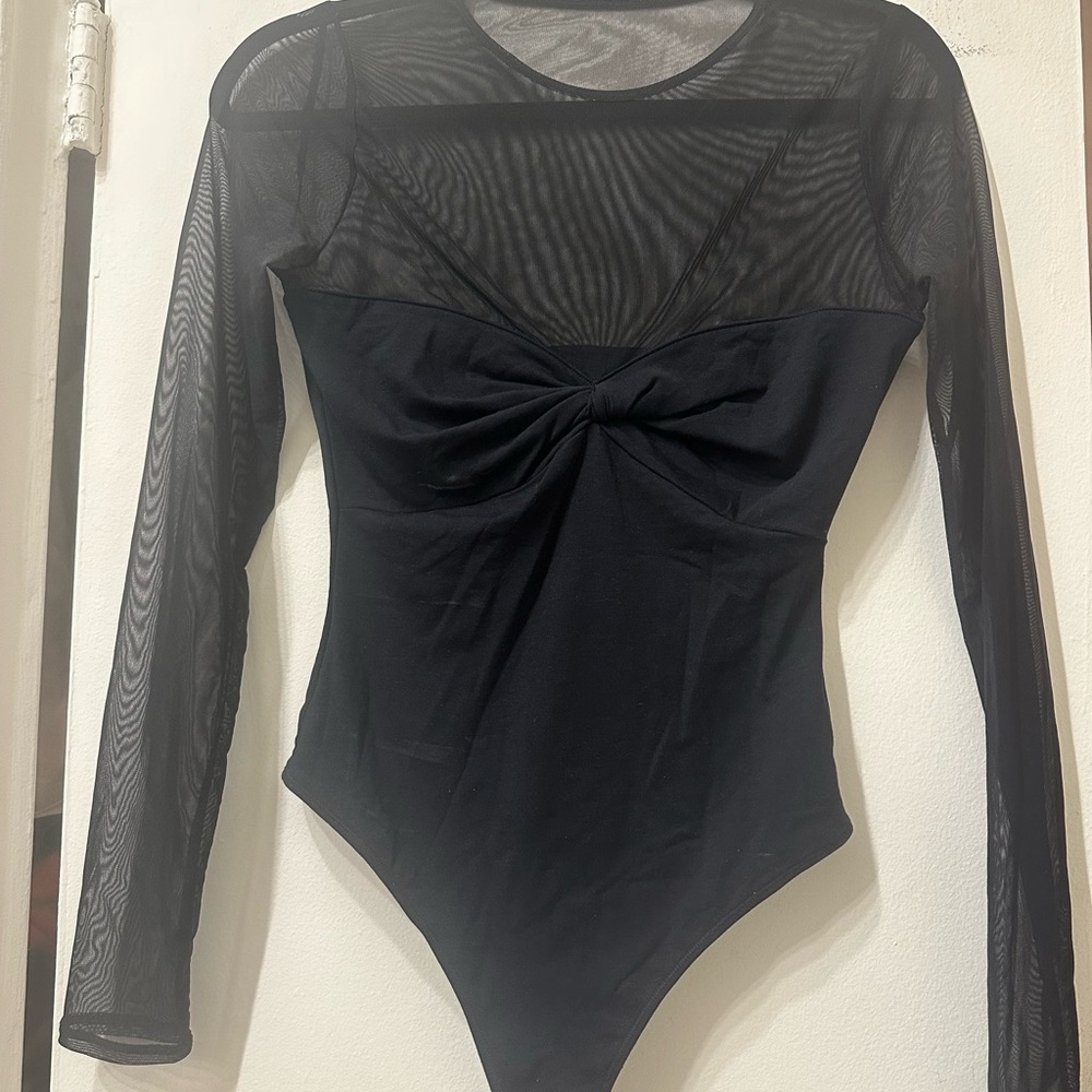 Abercrombie Black Mesh Bodysuit